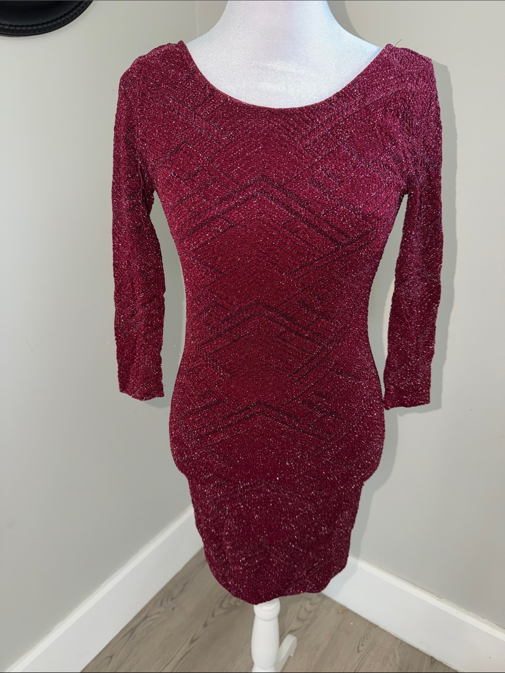 Trixxi Sparkling Wine Red Bodycon Dress